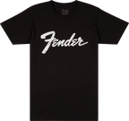 Black Fender Logo Date Back T-shirt for men, featuring the Fender brand logo on the front, size small, casual gift or novelty item.