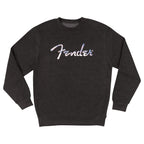 Fender Galaxy Logo Sweatshirt in charcoal heather, size M, featuring a guitar-themed design and Fender branding.