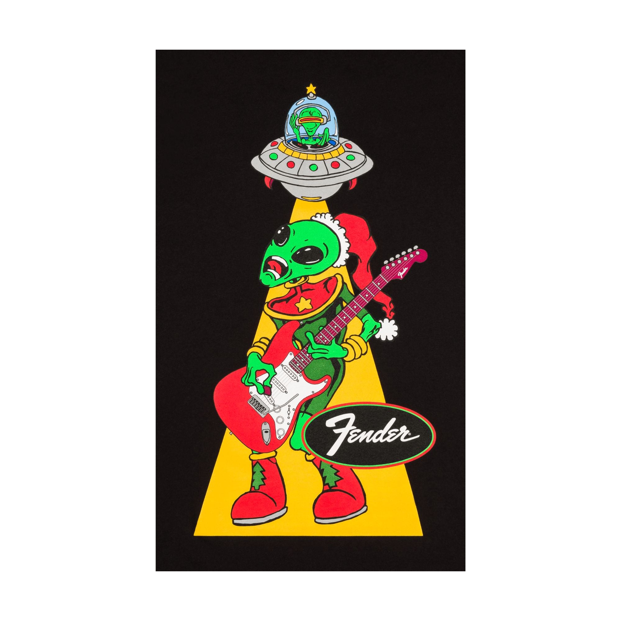 Fender Ugly Christmas Tee Alien Blk S