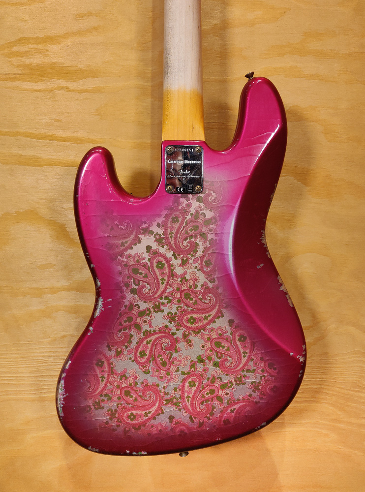 Fender Custom Shop Limited Edition Jazz Bass Guitar Heavy Relic - Aged Pink Paisley