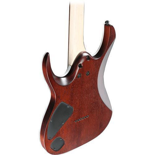 Ibanez RGA42FM electric guitar with dragon eye burst finish, featuring sleek archtop design and modern hardware.