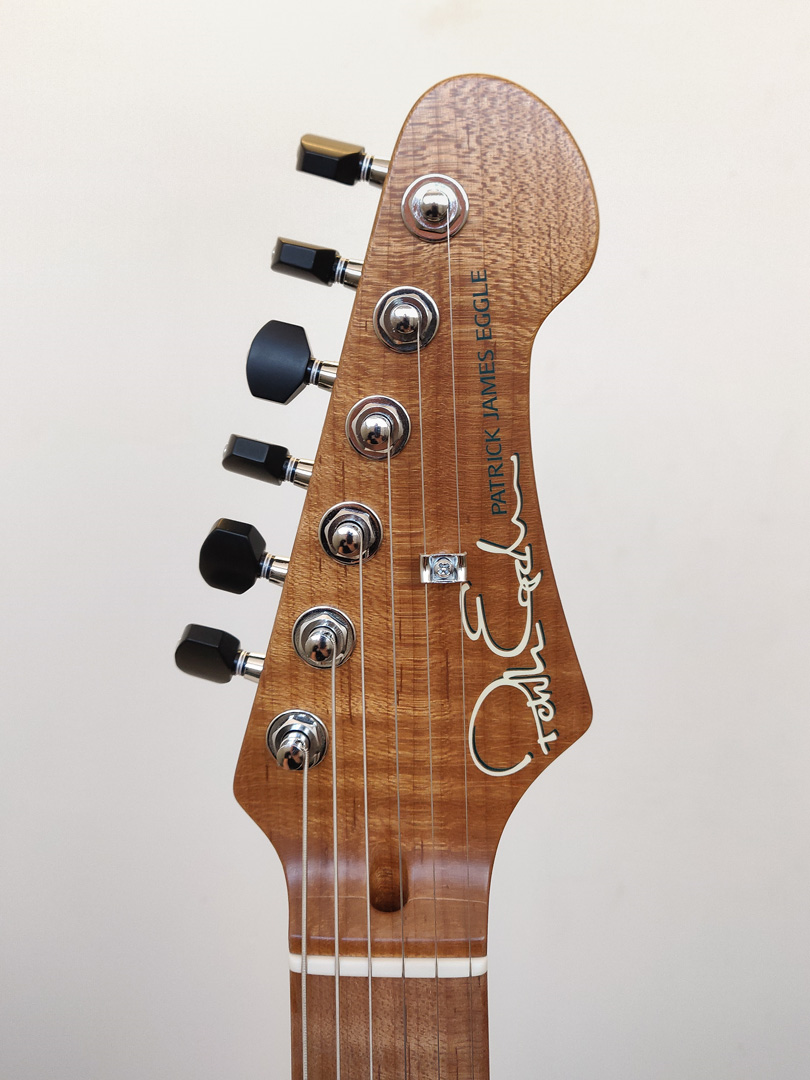 Patrick James Eggle 96-V-HSS-2-TSB Electric Guitar with Swamp Ash Body and 3A Roasted Flame Maple Neck - 2-Tone Sunburst