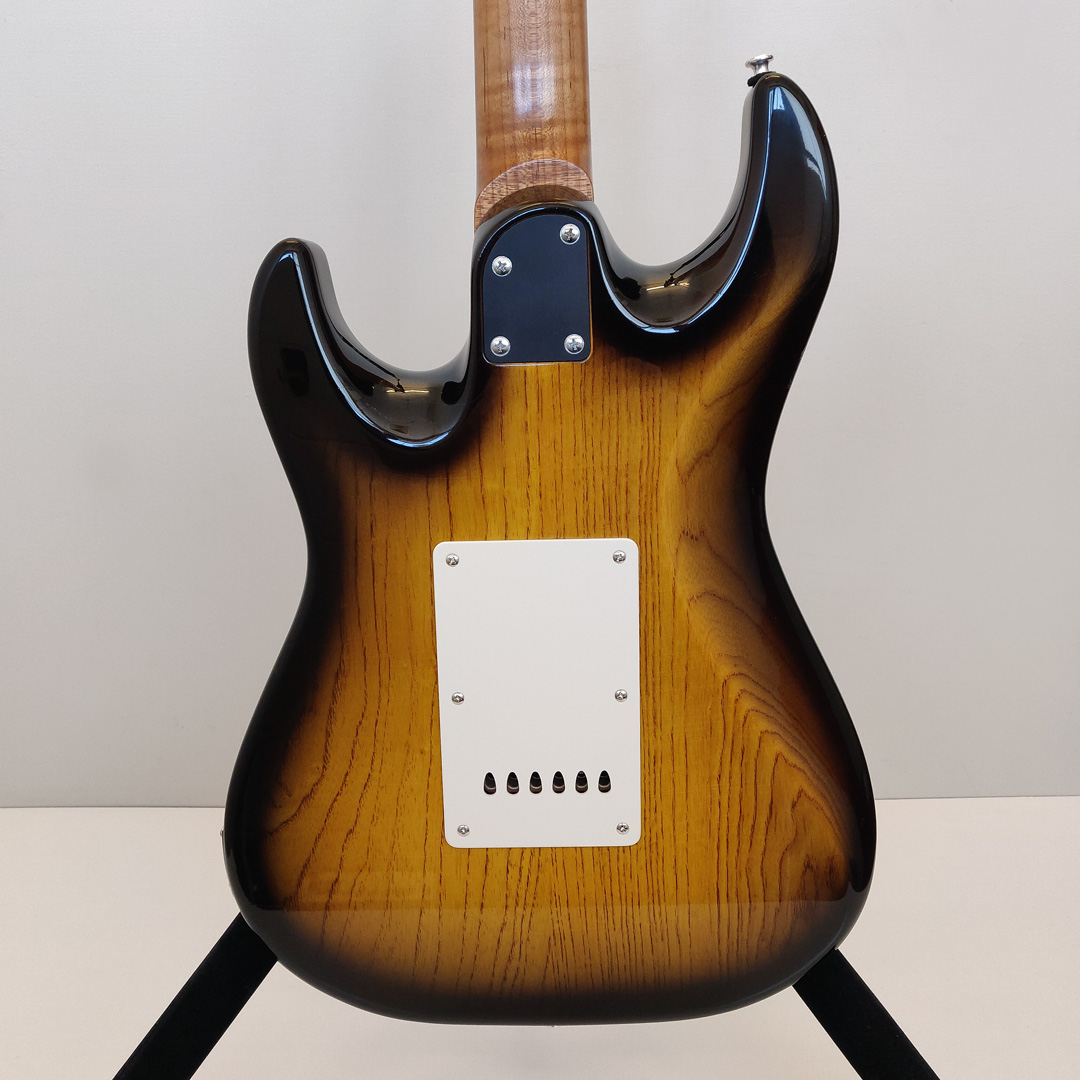 Patrick James Eggle 96-V-HSS-2-TSB Electric Guitar with Swamp Ash Body and 3A Roasted Flame Maple Neck - 2-Tone Sunburst