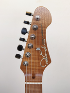 Patrick James Eggle 96-V-HSS-2-TSB Electric Guitar with Swamp Ash Body and 3A Roasted Flame Maple Neck - 2-Tone Sunburst