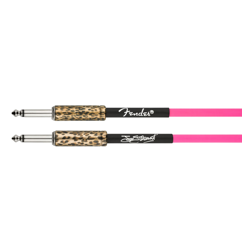 Fender Joe Strummer 13-foot pink leopard guitar lead cable with durable connectors, ideal for electric guitar connections