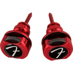 Red Fender Infinity Strap Locks for guitars, durable metal strap lock system with easy installation and secure fit.