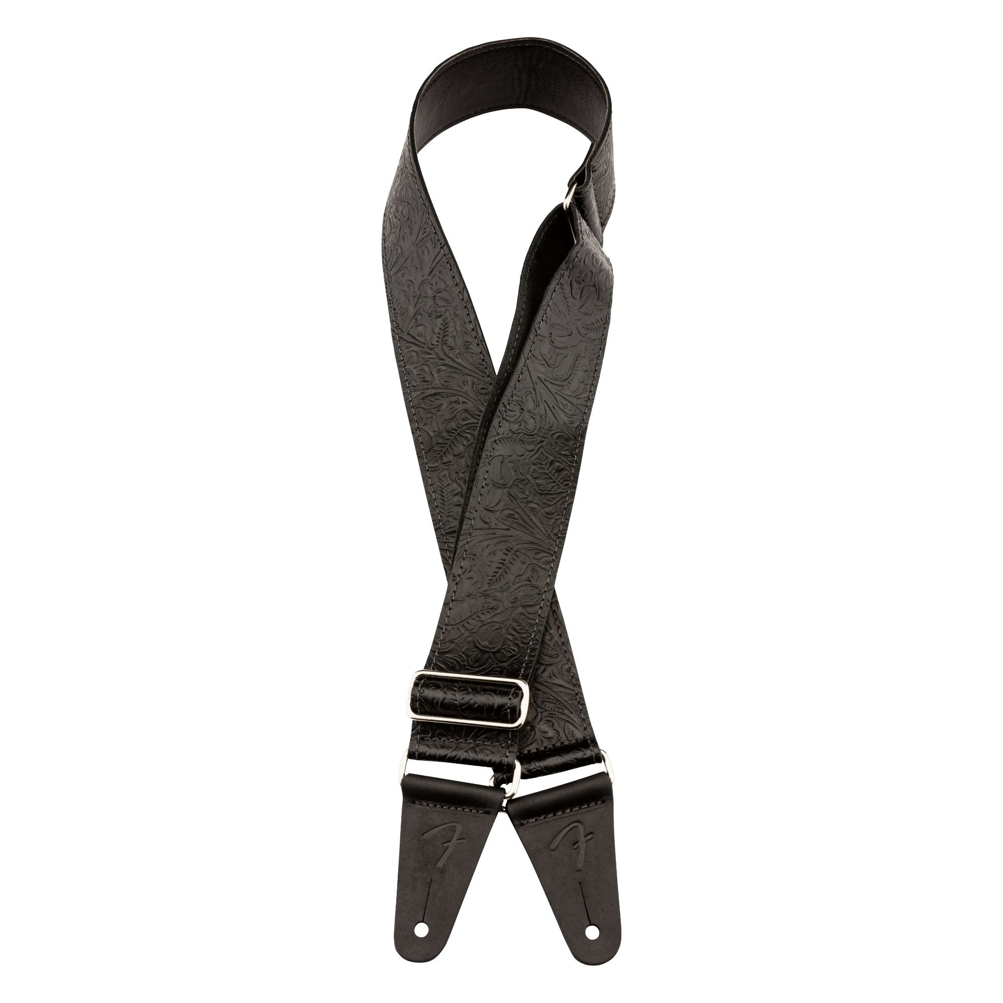 Fender Tooled Leather 2in Guitar Strap in Black