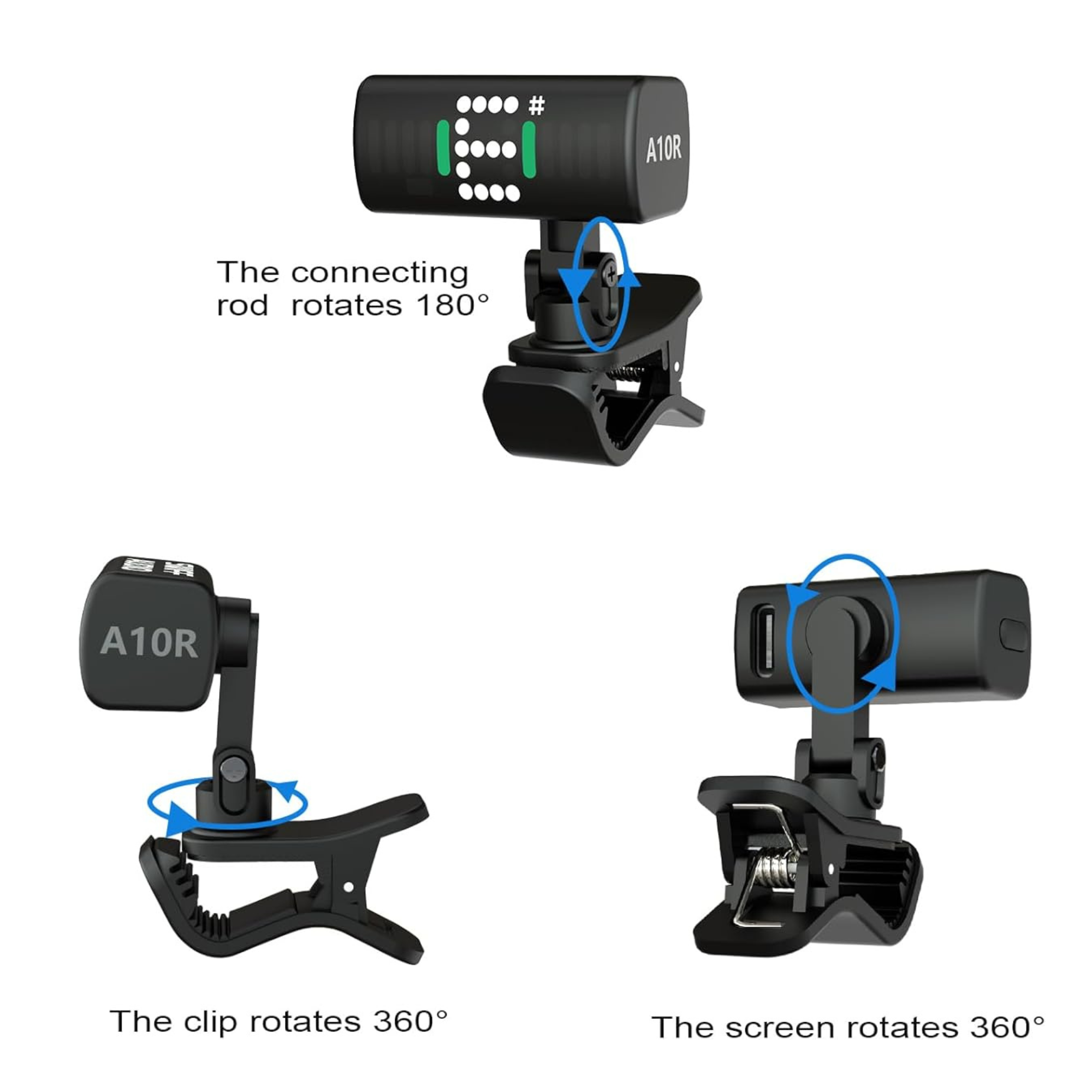 Swiff Audio A10-R Rechargeable Compact Clip On Tuner