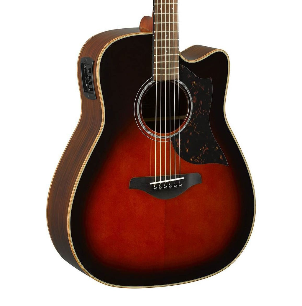 Yamaha A1R Dreadnought Acoustic Guitar with Rosewood Back & Sides & Pickup in Brown Sunburst