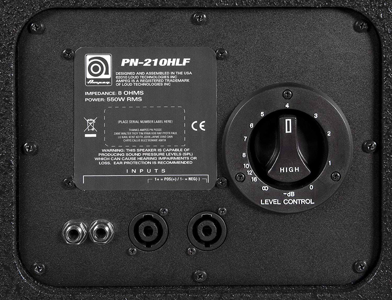 Ampeg PN-210HLF 2 x 10 550W RMS Neodymium Speaker Cabinet