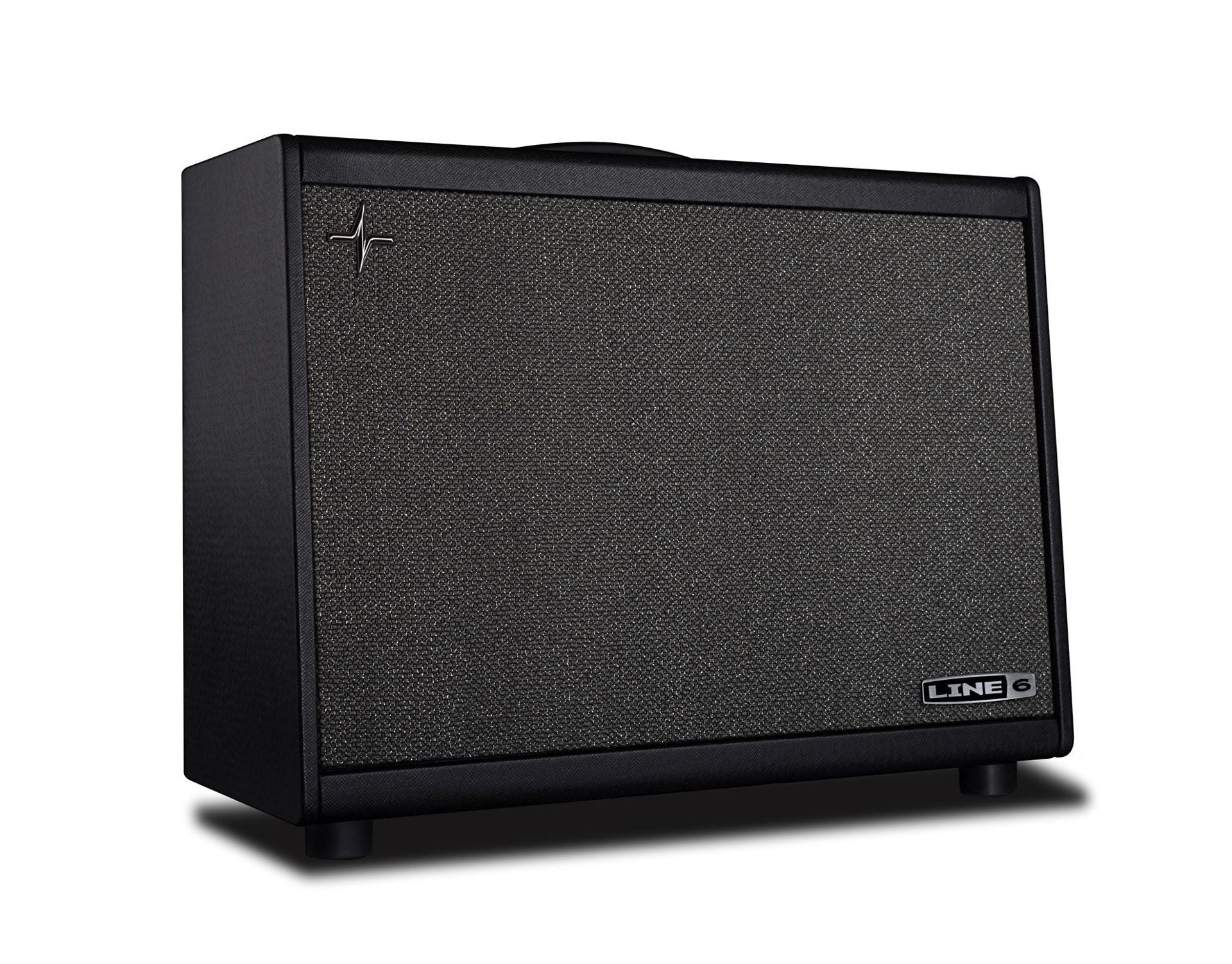 Line 6 Powercab 112 Plus guitar amplifier speaker cabinet with textured black finish and control panel on top.