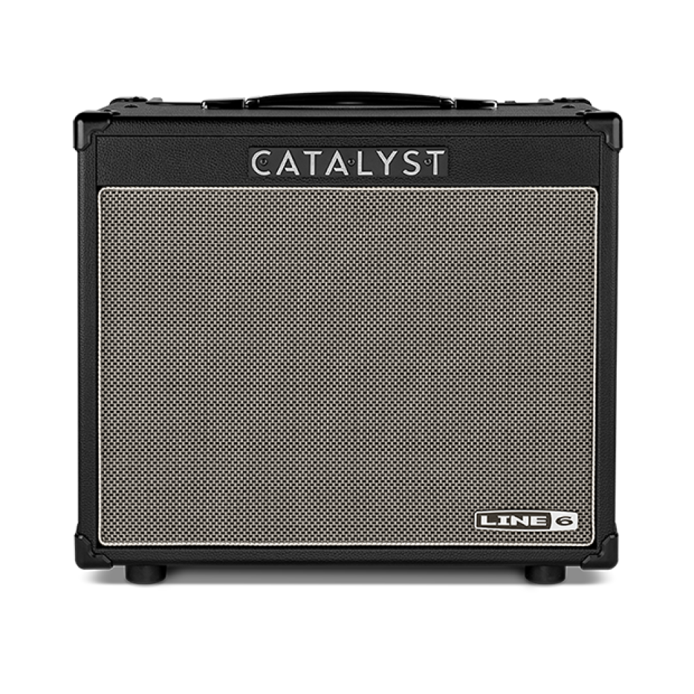 Line 6 Catalyst CX 60 guitar combo amplifier with control panel and speaker grille, black finish, for electric guitar sound amplification.