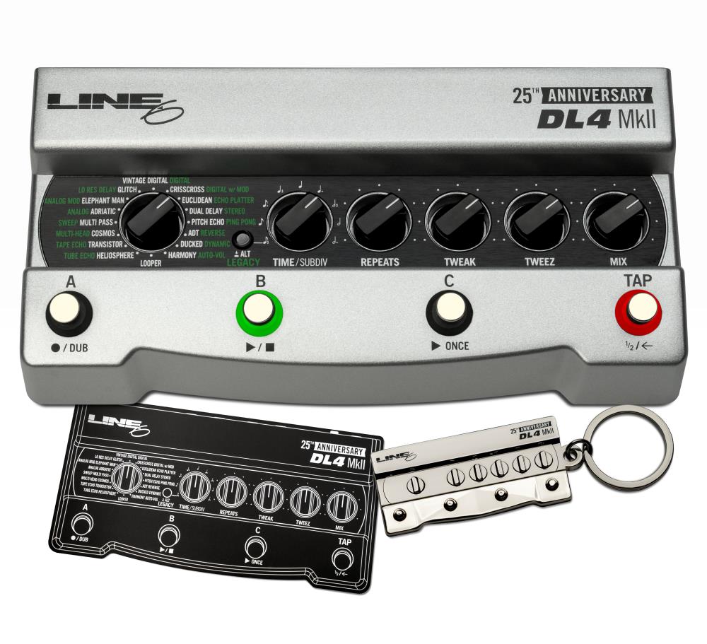 Line 6 Limited Edition 25th Anniversary DL4-MkII Delay Modeller Guitar Effects Pedal - Silver