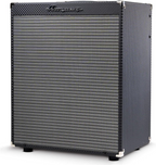 Ampeg Rocket Bass 210 bass amplifier combo with two 10-inch speakers and 500W power output, featuring control knobs and handle.