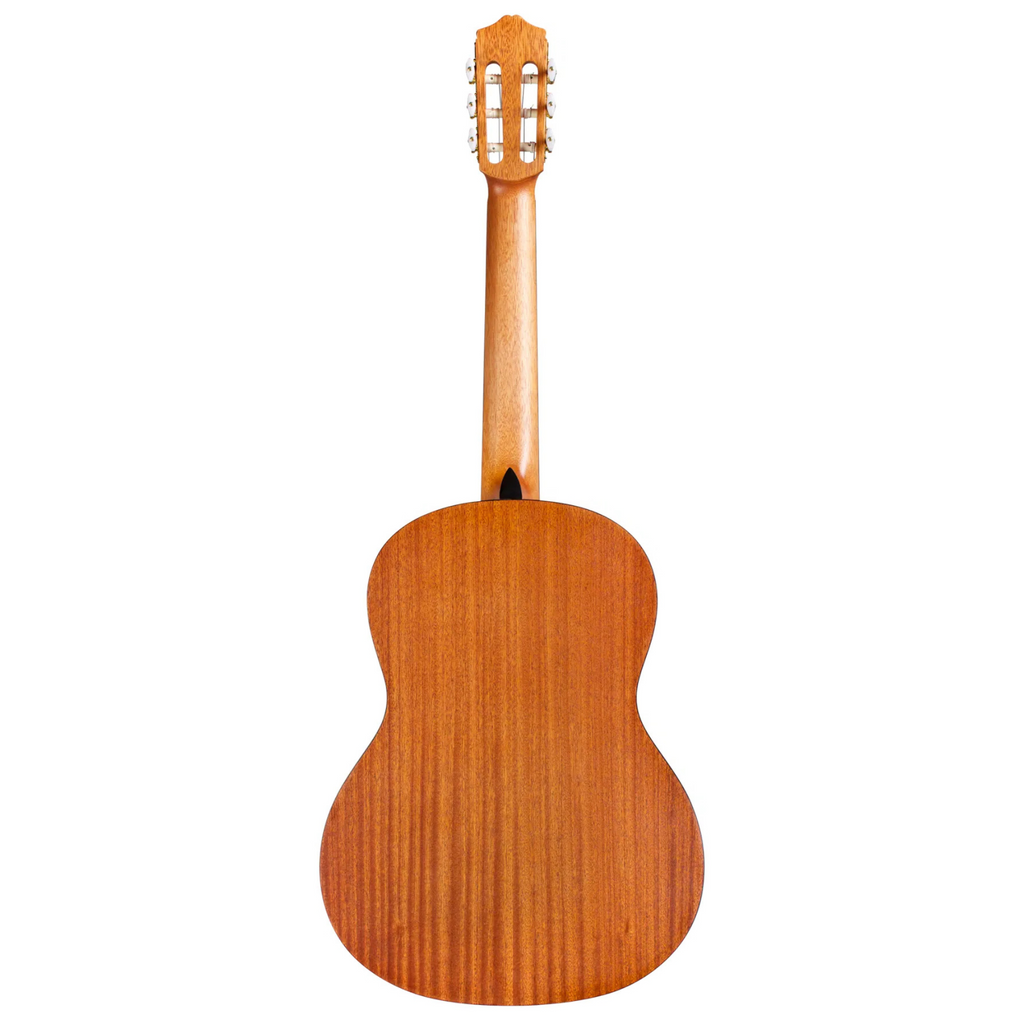 Cordoba Protege C1M classical guitar with nylon strings, wooden body, and detailed fretboard, showcasing a high-quality musical instrument.