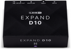 Line 6 Expand D10 digital I/O expansion for Helix and Stages guitar effects accessories, showing the compact device with input ports.