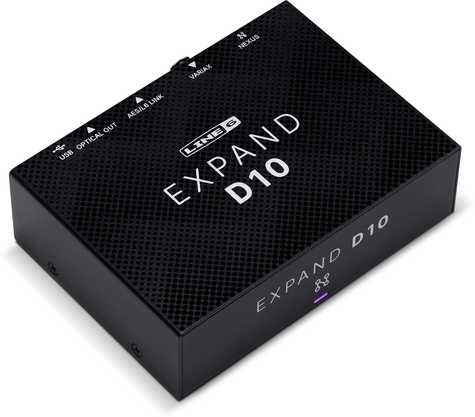 Line 6 Expand D10 digital I/O expansion module for Helix and Stadium guitar effects processors, with multiple input/output ports.