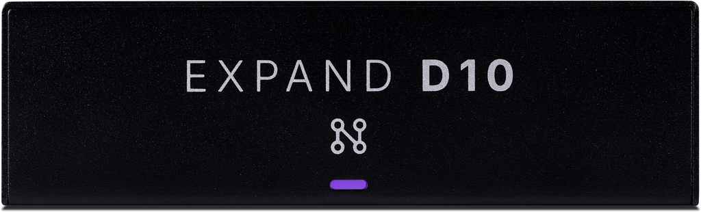 Line 6 Expand D10 digital I/O effects accessory for Helix Stadium, showing its interface and connectivity ports.