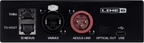 Line 6 Expand D10 digital I/O expansion device for Helix and Stadium effects accessories, shown with cables and ports.