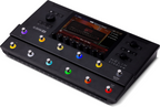Line 6 Helix Stadium floor multi-effects processor pedal with multiple effect controls and colorful interface display.
