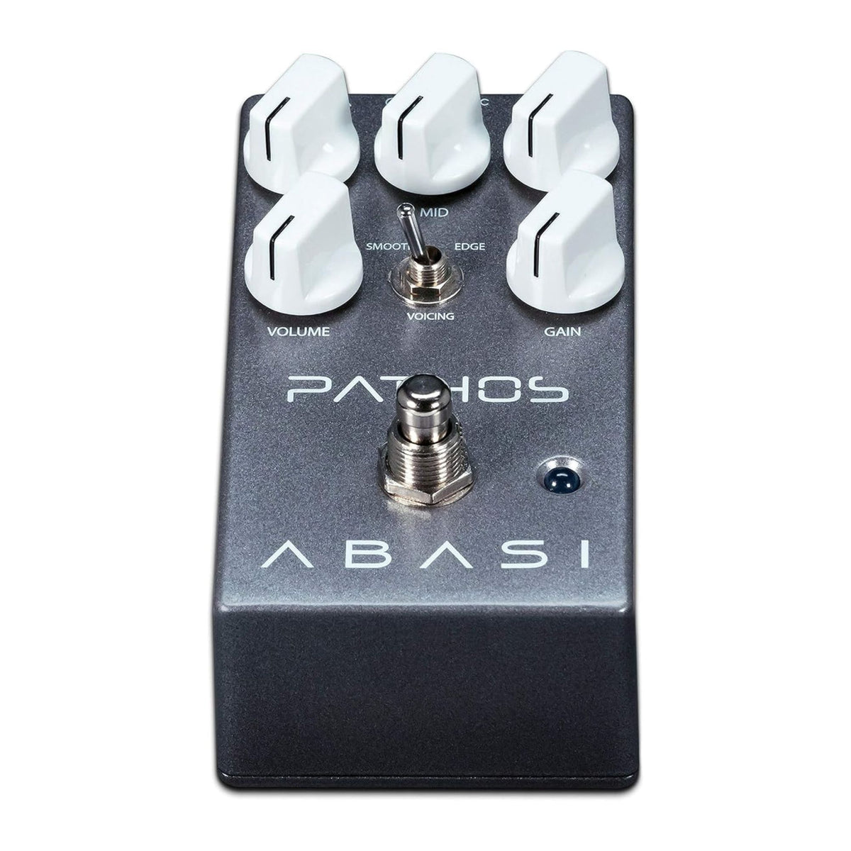 Abasi Pathos Distortion Effects Pedal for electric guitar with multiple controls and rugged black design.