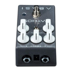Abasi Pathos Distortion effects pedal with control knobs and footswitch, designed for guitar distortion and effects.