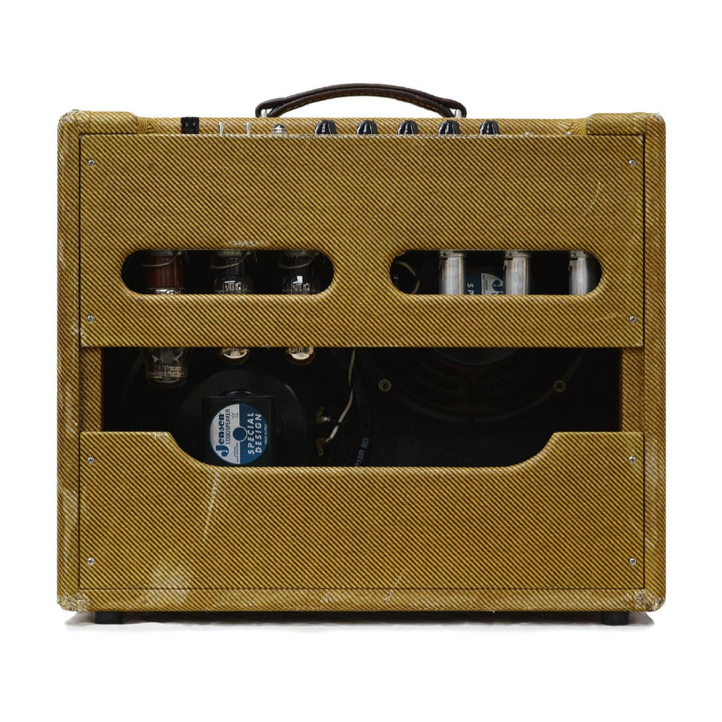 Achillies Apollo S30 Combo Amplifier Authentic Lacquered Aged Tweed Covering - Oxblood/Gold Stripe Tweed Cloth
