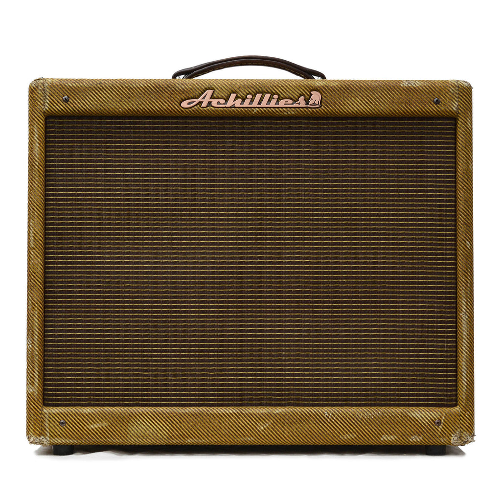 Achillies Apollo S30 Combo Amplifier Authentic Lacquered Aged Tweed Covering - Oxblood/Gold Stripe Tweed Cloth