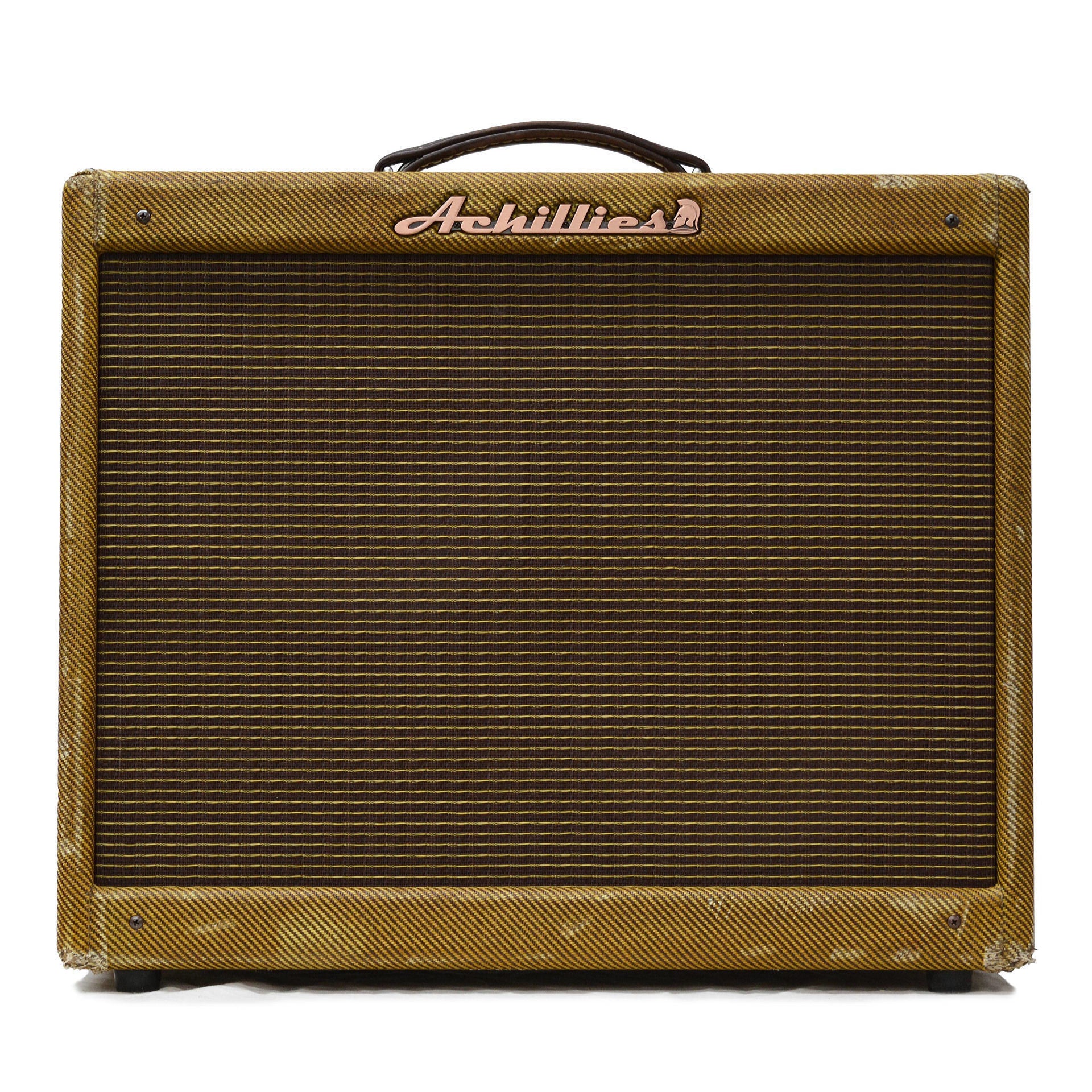 Achillies Apollo S30 Combo Amplifier Authentic Lacquered Aged Tweed Covering - Oxblood/Gold Stripe Tweed Cloth