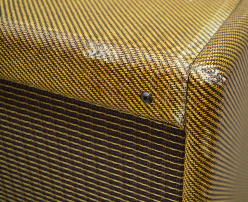 Achillies Apollo S30 Combo Amplifier Authentic Lacquered Aged Tweed Covering - Oxblood/Gold Stripe Tweed Cloth