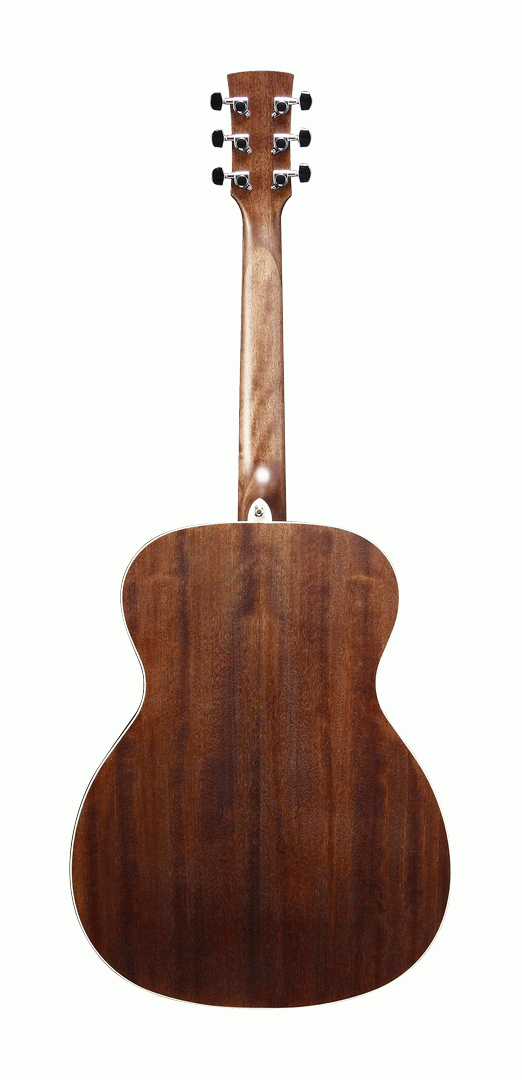 Ibanez AC340 open pore natural acoustic guitar showing the top wood, body shape, and strings in a natural finish.