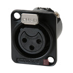 Amphenol AC3FDZB 3 Pin Female XLR Panel Mount in Black Finish