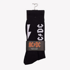 Black Perris Lightning Strikes large crew socks with lightning bolt design, shown in a pair for gifts and novelty accessories.