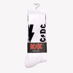 Perris Licensed Lightning Strikes Large Crew Socks in White-1 Pair
