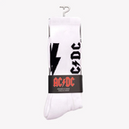 Perris Licensed Lightning Strikes Large Crew Socks in White-1 Pair