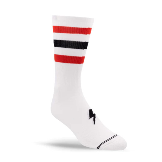 Perris Licensed High Voltage Large Crew Socks in White -1 Pair