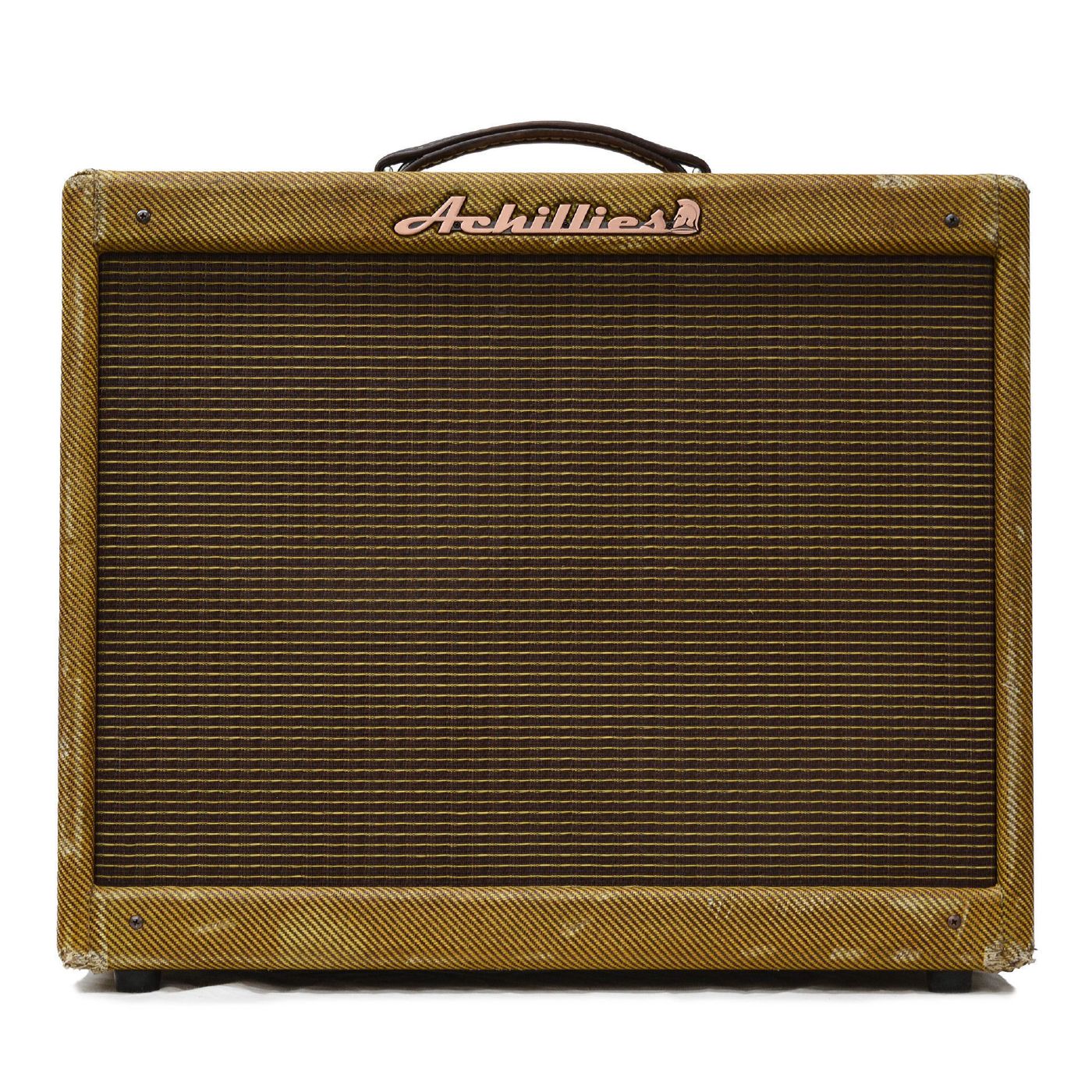 Achillies Apollo S30 Combo Amplifier Authentic Lacquered Aged Tweed Covering - Oxblood/Gold Stripe Tweed Cloth