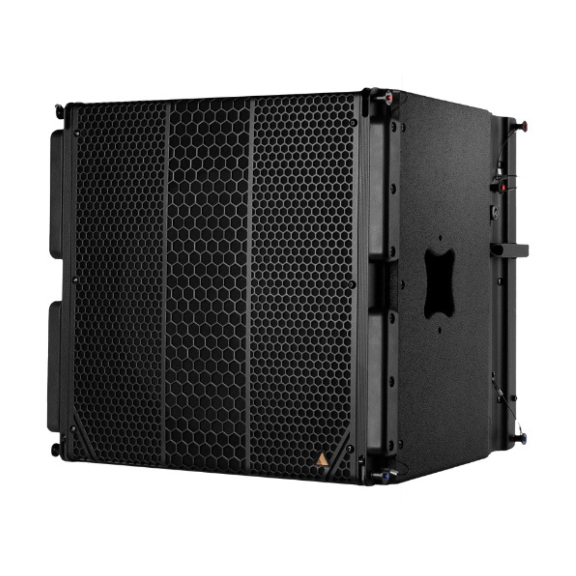 Adamson CS118 active subwoofer powered speaker with rugged enclosure and control panel, designed for professional audio setups.
