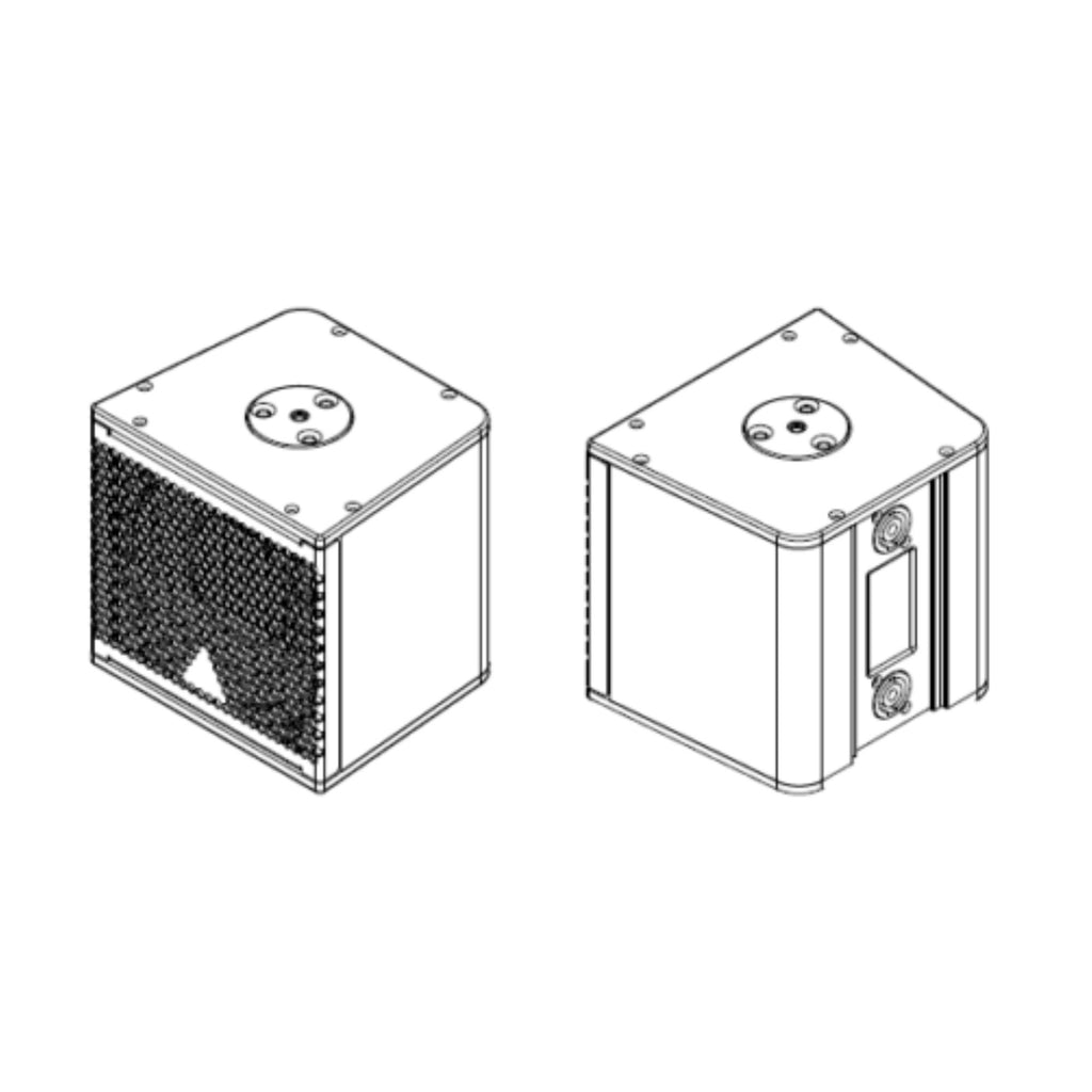 Adamson IS5C passive point source loudspeaker with sleek black enclosure and front grille, designed for professional audio applications.