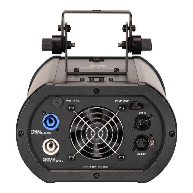 ADJ H2O Two 120W Water FX light for stage and performance, featuring DMX control and water effects.