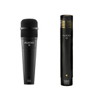 Audix FP7 Drum 7-piece wired live microphone pack, including microphones for drums and percussion, on a black background.