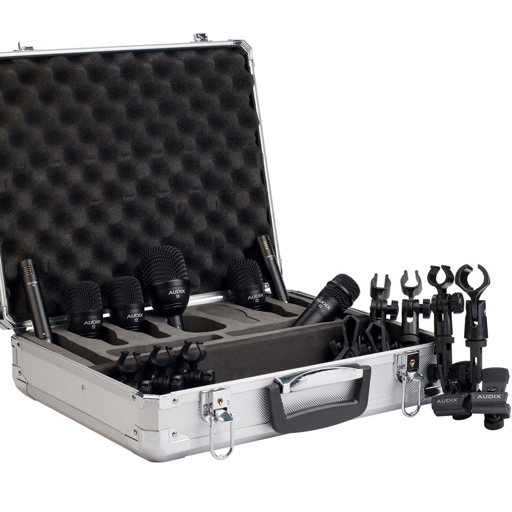 Audix FP7 Drum 7-piece wired microphone pack for live performance, including microphones for drums and percussion.