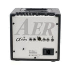 AER Alpha 40W acoustic guitar amplifier with control knobs and built-in handles, designed for high-quality sound.