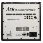 AER Compact mobile battery-powered 60W acoustic instrument amplifier with control knobs and built-in handle for portability.