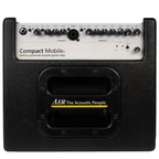 AER Compact Mobile 60W battery-powered acoustic instrument amplifier with control knobs and built-in handle for portable sound.