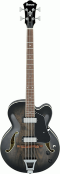 Ibanez AFB200 Artcore Hollowbody 4-String Bass Guitar in Transparent Black Sunburst