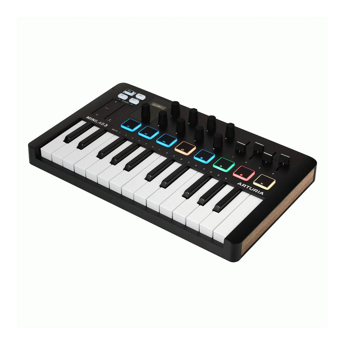 AIAIAI Studio XE headphones and Arturia Minilab MIDI controller bundle, featuring black headphones and compact MIDI device on a white background.