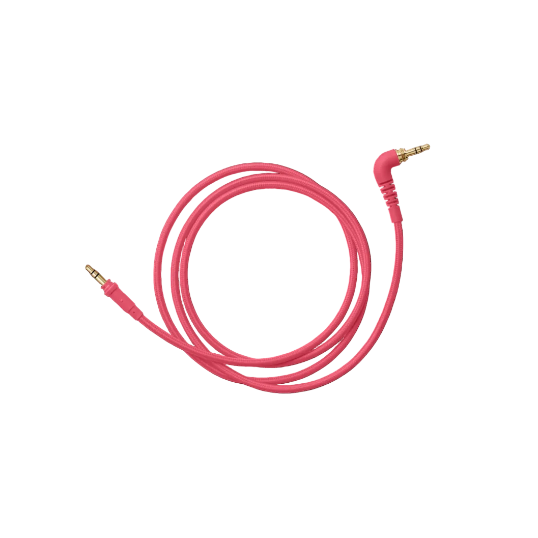 AIAIAI C13 straight headphone cable in pink neon, 1.2 meters long, designed for AIAIAI headphones, featuring durable connection ends.
