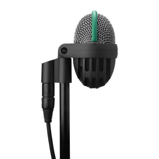 AKG D112 MKII professional dynamic bass drum microphone connected via wired setup, suited for live sound applications.