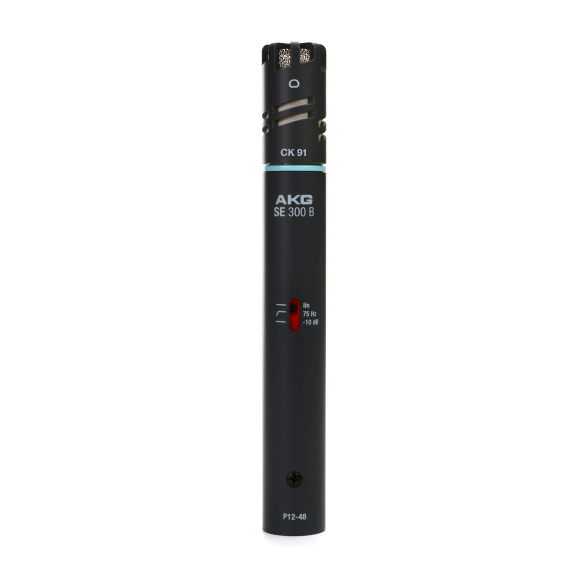 AKG wired live microphone with SE300B power module and CK91 cardioid capsule, professional audio equipment for live sound.